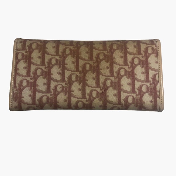 DIOR Vintage Pink Trotter Logo Girly #1 Long Wallet - Picture 9 of 9